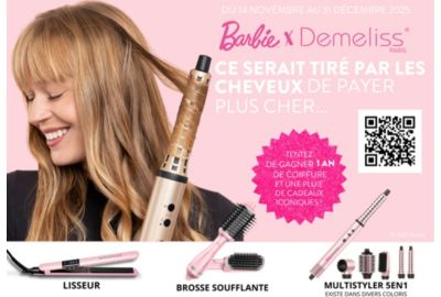 Brosse soufflante DEMELISS Volume & Style Barbie
