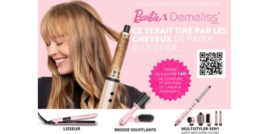 Brosse soufflante DEMELISS Volume & Style Barbie