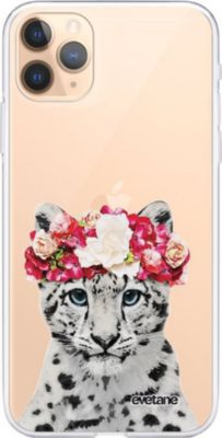 Coque EVETANE 360° iPhone 11 Pro Léopard Fleurs