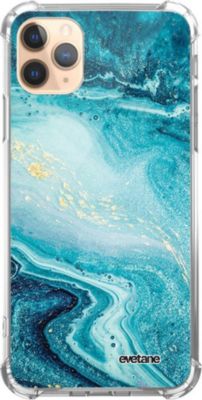 Coque EVETANE Souple iPhone 11 Pro Marbre Bleu