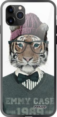 Coque EVETANE Verre iPhone 11 Pro Tigre Fashion