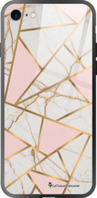 Coque EVETANE Soft Touch iPhone SE Marbre Rose