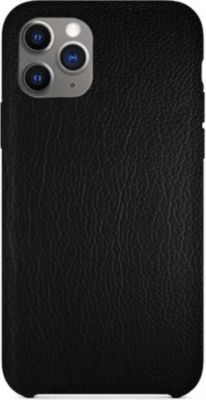 Coque EVETANE Effet Cuir iPhone 11 Pro Max Noir