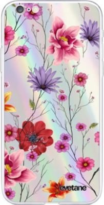 Coque EVETANE Silicone iPhone 6/6S Fleurs Multicolores