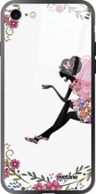 Coque EVETANE Soft Touch iPhone SE Fée Fleurale