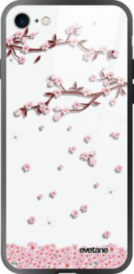 Coque EVETANE Soft Touch iPhone SE Chute Fleurs