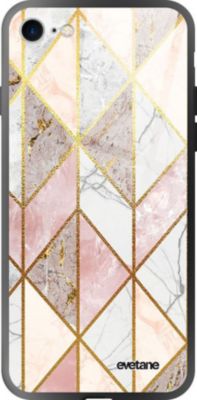 Coque EVETANE Soft Touch iPhone SE Marbre Rose