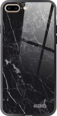Coque EVETANE Soft Touch iPhone 7/8 Plus Marbre Noir
