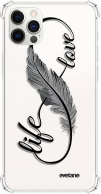 Coque EVETANE Souple iPhone 12/12 Pro Love Life Coque EVETANE Souple iPhone 12/12 Pro Love Life