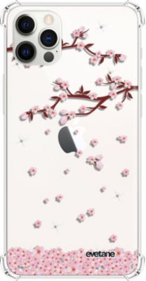 Coque EVETANE Souple iPhone 12/12 Pro Chute Fleurs