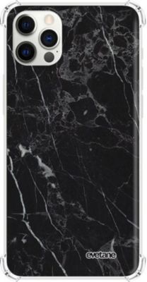 Coque EVETANE Souple iPhone 12/12 Pro Marbre Noir