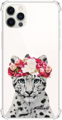 Coque EVETANE Souple iPhone 12/12 Pro Léopard Fleurs Coque EVETANE Souple iPhone 12/12 Pro Léopard Fleurs