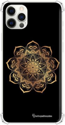 Coque EVETANE Souple iPhone 12/12 Pro Mandala Or