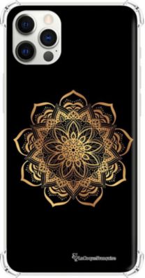 Coque EVETANE Souple iPhone 12/12 Pro Mandala Or Coque EVETANE Souple iPhone 12/12 Pro Mandala Or