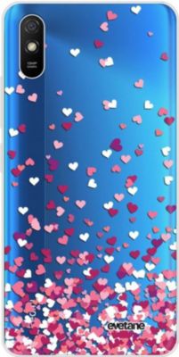 Coque EVETANE 360° Redmi 9A Confettis de Cœur