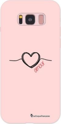 Coque EVETANE Silicone Galaxy S8 Coeur Noir