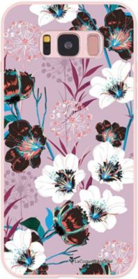 Coque EVETANE Silicone Galaxy S8 Fleurs Parme