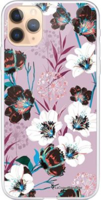 Coque EVETANE 360° iPhone 11 Pro Max Fleurs Parme