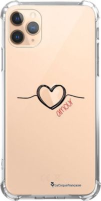 Coque EVETANE Souple iPhone 11 Pro Coeur Noir