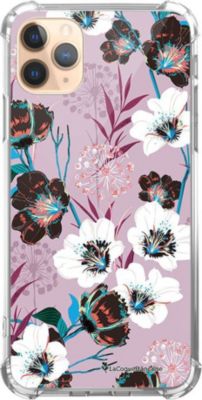 Coque EVETANE Souple iPhone 11 Pro Fleurs Parme