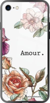 Coque EVETANE Soft Touch iPhone SE Fleurs Rétro