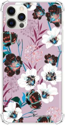 Coque EVETANE Souple iPhone 12/12 Pro Fleurs Parme Coque EVETANE Souple iPhone 12/12 Pro Fleurs Parme