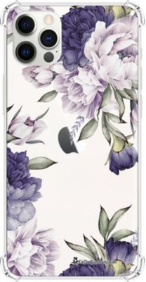 Coque EVETANE Souple iPhone 12/12 Pro Pivoine Violet Coque EVETANE Souple iPhone 12/12 Pro Pivoine Violet
