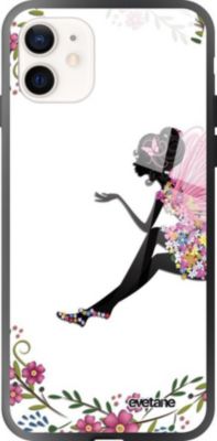 Coque EVETANE Soft Touch iPhone 12 Mini Fée Fleurale