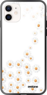 Coque EVETANE Soft Touch iPhone 12 Mini Marguerite