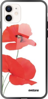Coque EVETANE Soft Touch iPhone 12 Mini Coquelicot