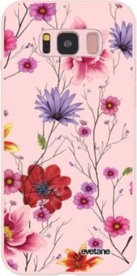 Coque EVETANE Silicone Galaxy S8 Fleurs Pastel