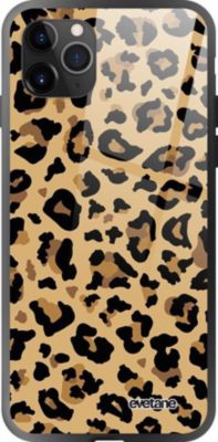 Coque EVETANE Verre iPhone 11 Pro Léopard Beige