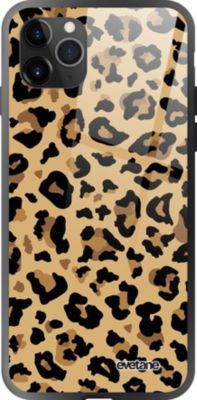 Coque EVETANE Verre iPhone 11 Pro Léopard Beige
