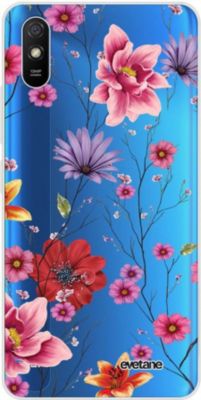 Coque EVETANE 360° Redmi 9A Fleurs Multicolores