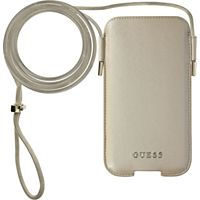 Chaussette GUESS Smartphone 6.1'' Aspect Cuir Saffiano Or
