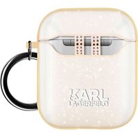 Coque KARL LAGERFELD Airpods Choupette Pailletée Rose gold