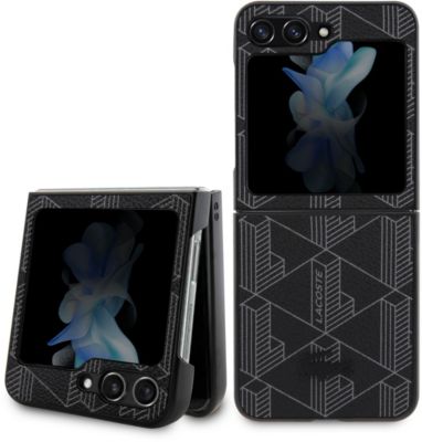 Coque LACOSTE FLIP 5 PVC monogram noir