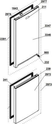 Joint de porte BEKO (partie réfrigèrateur) repère 2391 4633