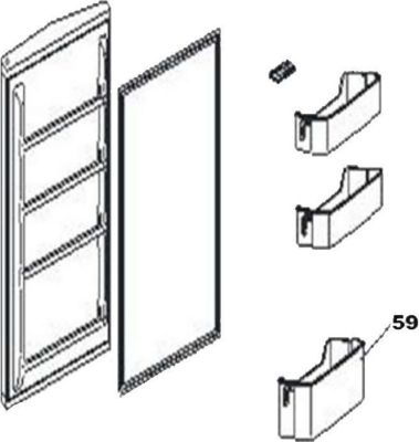 Balconnet de porte CANDY Balconnet bouteilles (repère 59) 4912175