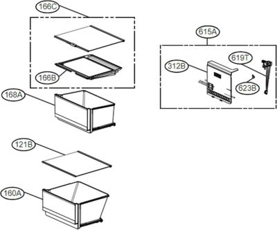 Etagère LG Clayette, étagère repère 121B ACQ3034040