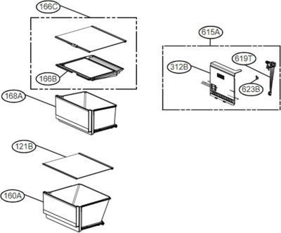 Etagère LG Clayette, étagère repère 121B ACQ3034040 Etagère LG Clayette, étagère repère 121B ACQ3034040