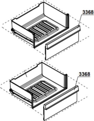 Pièce détachée BEKO Façade bac à légumes repère 3368 4666110