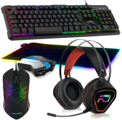 Pack clavier et souris gamer GENERIQUE Pack Gamer Clavier Souris Tapis XXL Conv