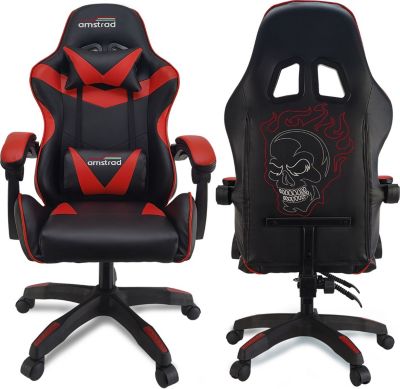 Chaise gaming AMSTRAD AMS-800-RED-SKRED "Tête de mort"