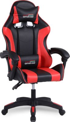 Chaise gaming AMSTRAD AMS-800-RED coloris noir & rouge Chaise gaming AMSTRAD AMS-800-RED coloris noir & rouge