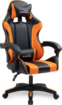 Chaise gaming AMSTRAD AMS-800-ORANGE coloris noir & orange