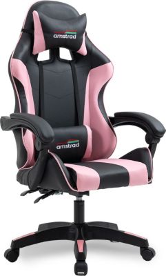 Chaise gaming AMSTRAD AMS-800-PINK coloris noir & rose Chaise gaming AMSTRAD AMS-800-PINK coloris noir & rose