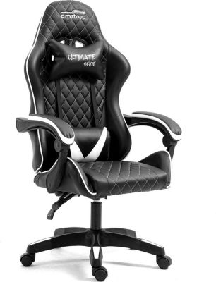 Chaise gaming AMSTRAD ULTIMATE-BK-ICE coloris noir & blanche