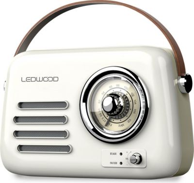 Radio FM LEDWOOD ALMA Blanc Rétro FM Bluetooth USB