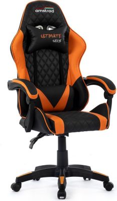 Chaise gaming AMSTRAD ULTIMATE-ORANGE coloris noir & orange